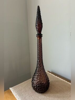 Empoli Amethyst Hobnail Genie Bottle decanter MCM Rare